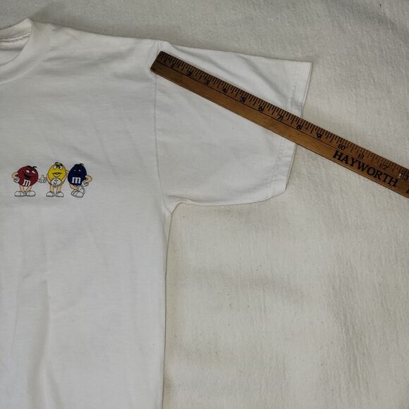 Vintage MMs T Shirt Mens Size Medium White Y2k Grunge Retro Jerzees Heavyweight - Picture 8 of 16
